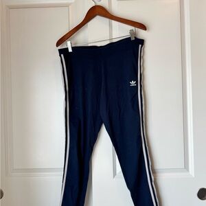 adidas Dark Blue Leggings with White Stripes